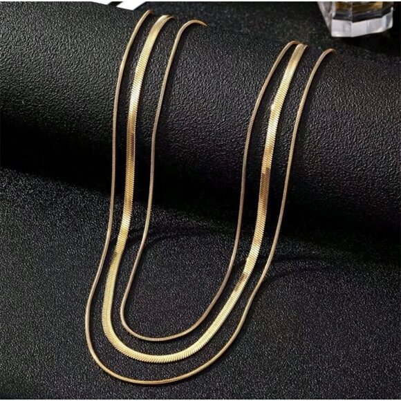 New Gold Color  Necklace Sets 3 Piece Set - Picture 2 of 5